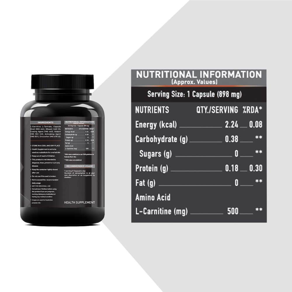 MuscleBlaze L-Carnitine L-Tartrate – Fat Burn & Recovery