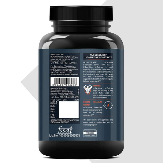 MuscleBlaze L-Carnitine L-Tartrate – Fat Burn & Recovery