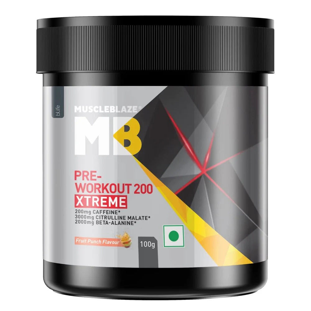 MuscleBlaze Pre Workout 200 Xtreme – Energy & Focus Boost