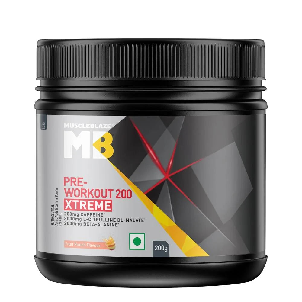 MuscleBlaze Pre Workout 200 Xtreme – Energy & Focus Boost
