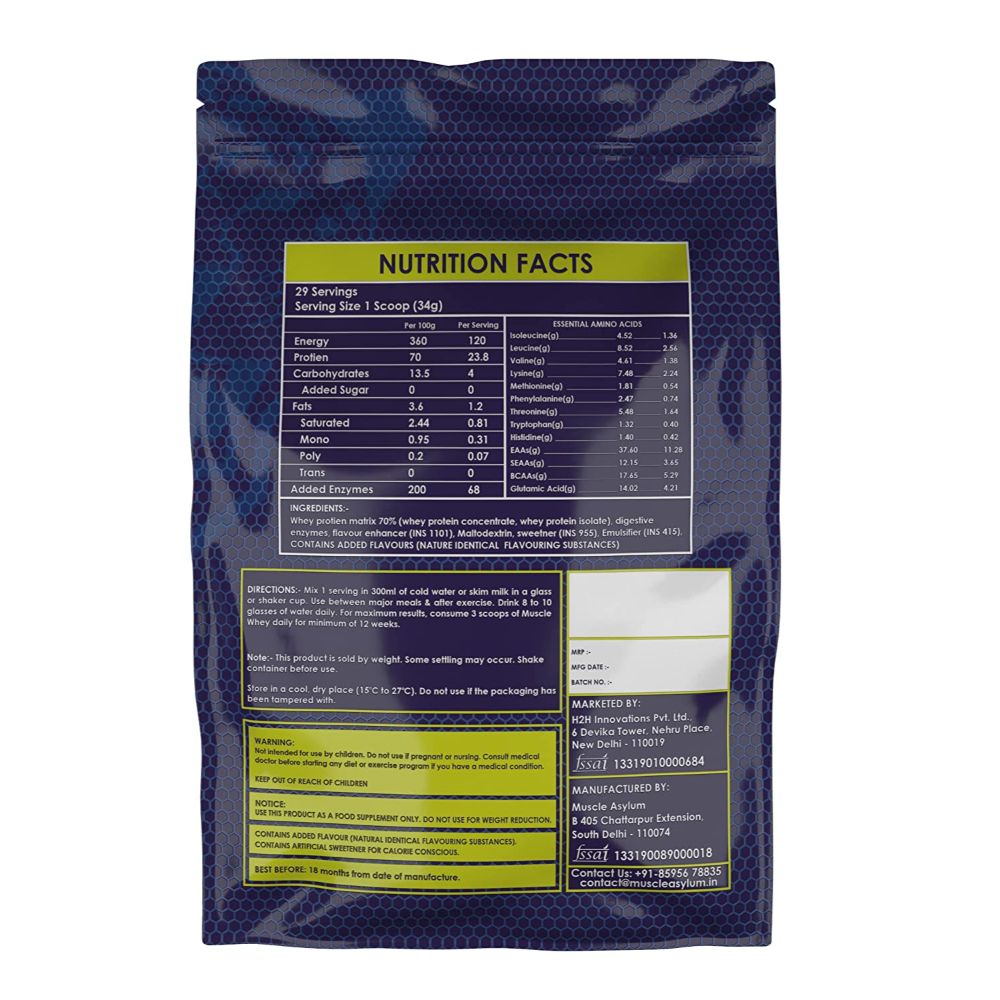Muscle Asylum Muscle Whey Protein Powder - High Protein