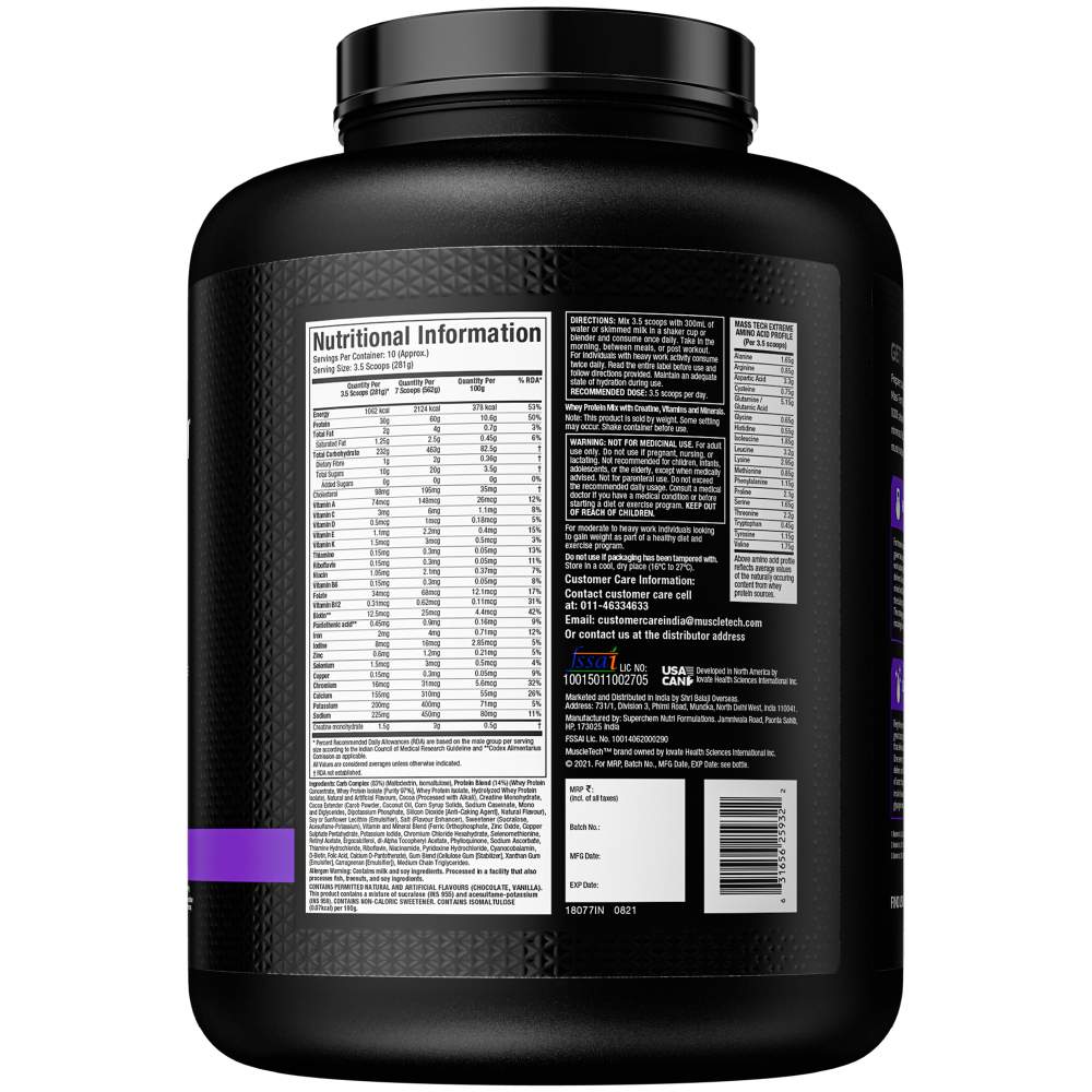 MuscleTech MassTech Extreme 2000 | Ultimate Mass Gainer