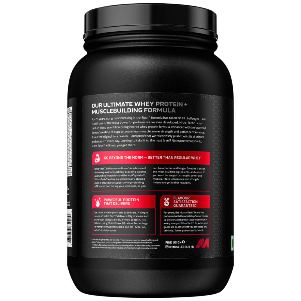 MuscleTech NitroTech Whey Protein | 30g Protein & Creatine