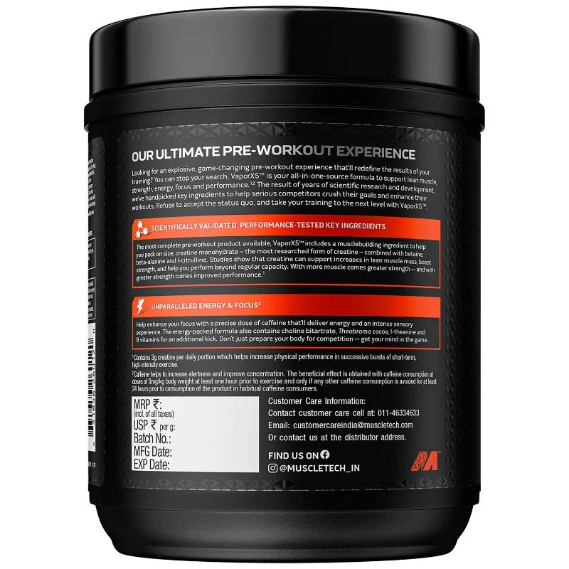 MuscleTech Vapor X5 Next Gen – Powerful Pre-Workout