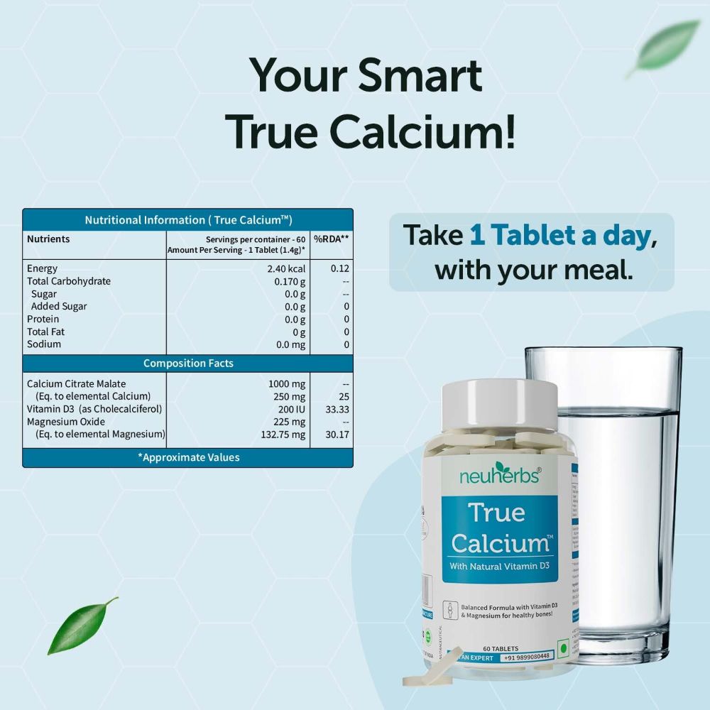 Neuherbs True Calcium with Vitamin D3 & Magnesium