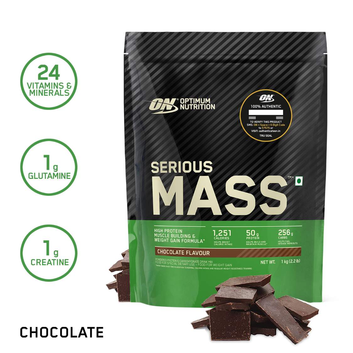 ON Serious Mass Weight Gainer Powder | Vegetarian Formula