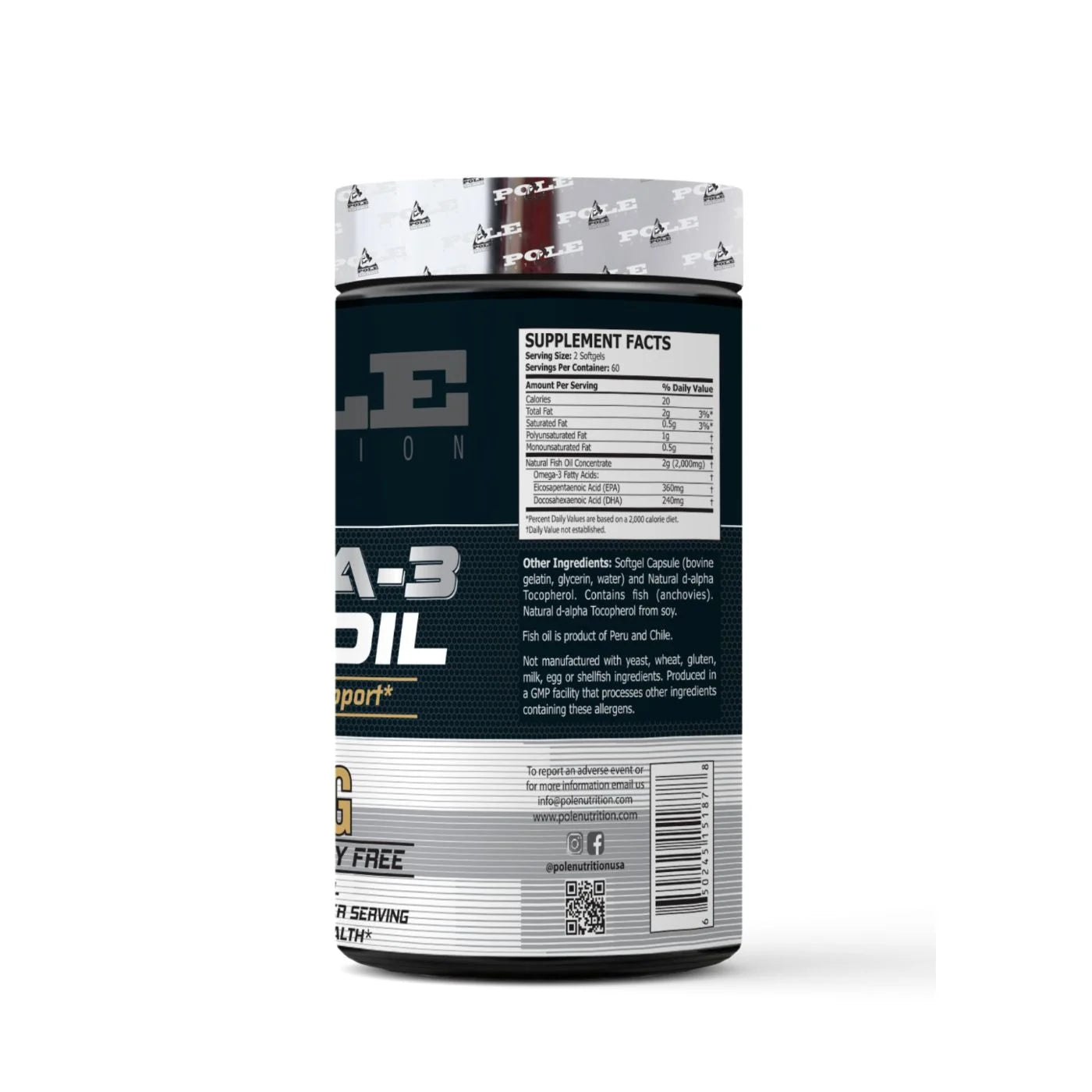 Pole Nutrition Omega 3 Fish Oil 1000mg Softgels