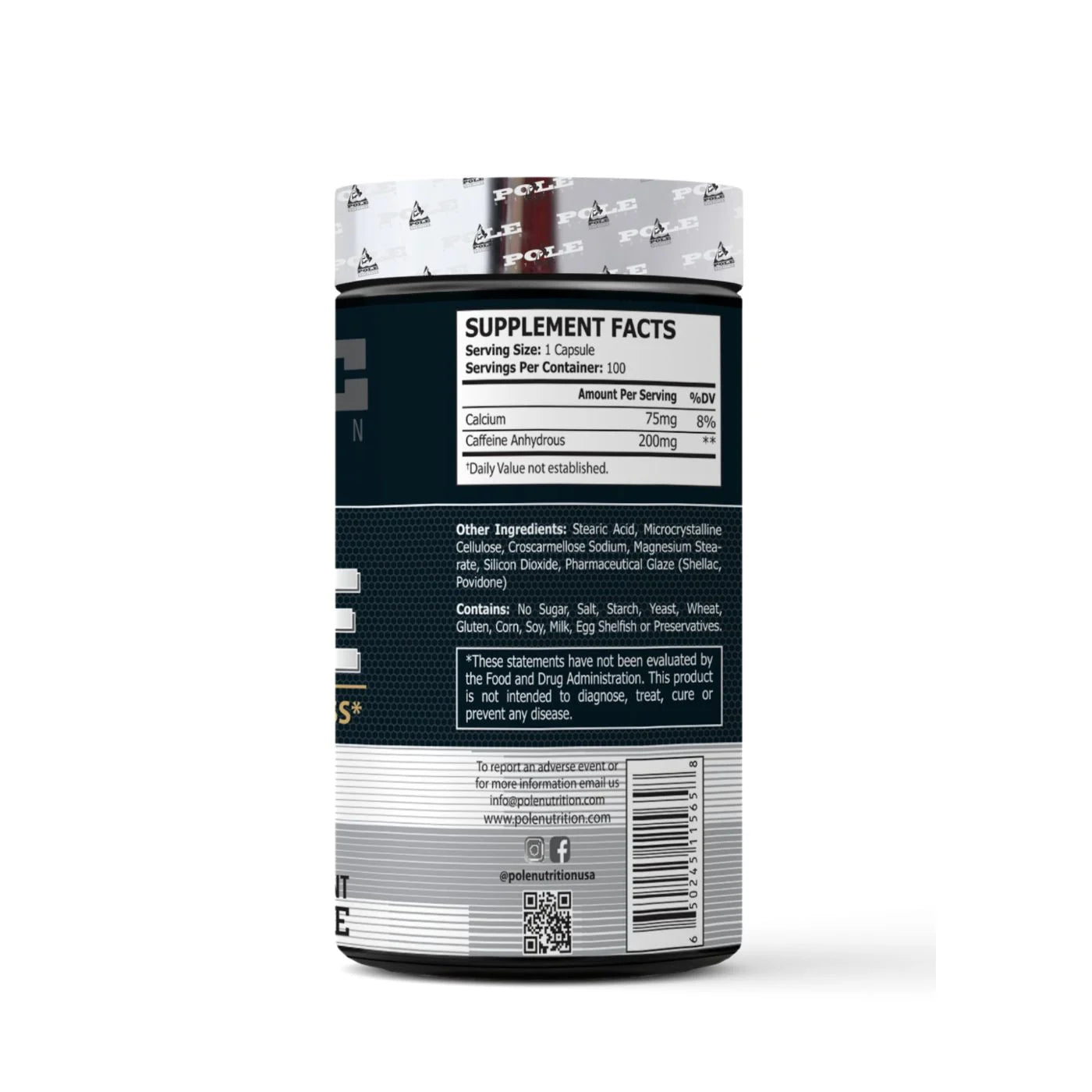 Pole Nutrition Pure Caffeine 200mg – Energy & Focus Boost