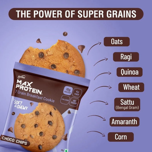 RiteBite Max Protein Choco Chips Cookies | 10g Protein Snack