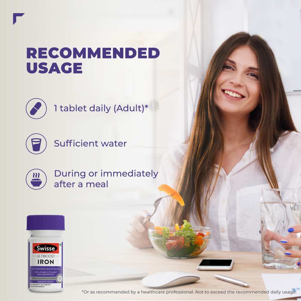 Swisse Ultiboost Iron with Vitamin C & B6 | Energy Boost