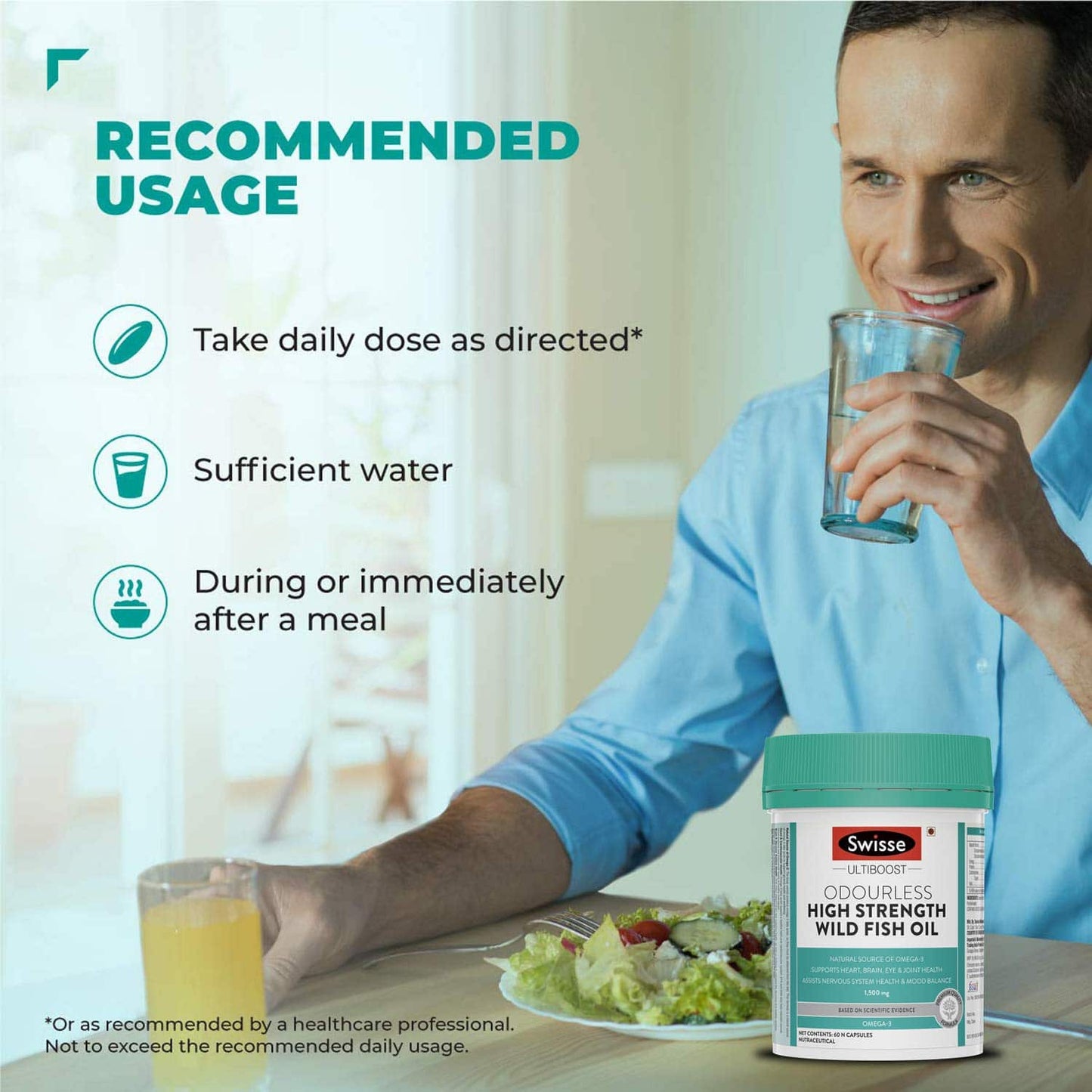 Swisse Ultiboost Odourless Wild Fish Oil 1500mg Omega-3