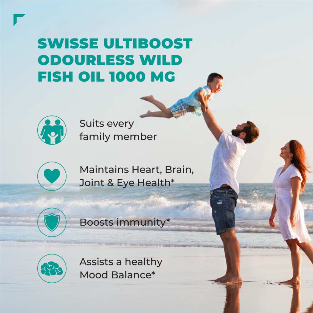 Swisse Ultiboost Wild Fish Oil 1000mg - Odourless & Pure