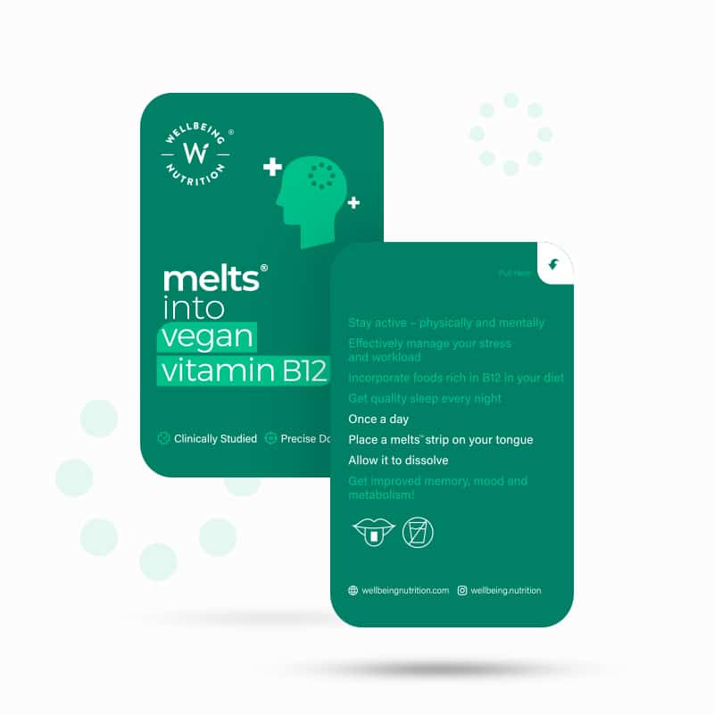 Wellbeing Nutrition Vegan B12 Melts | Energy & Brain Boost