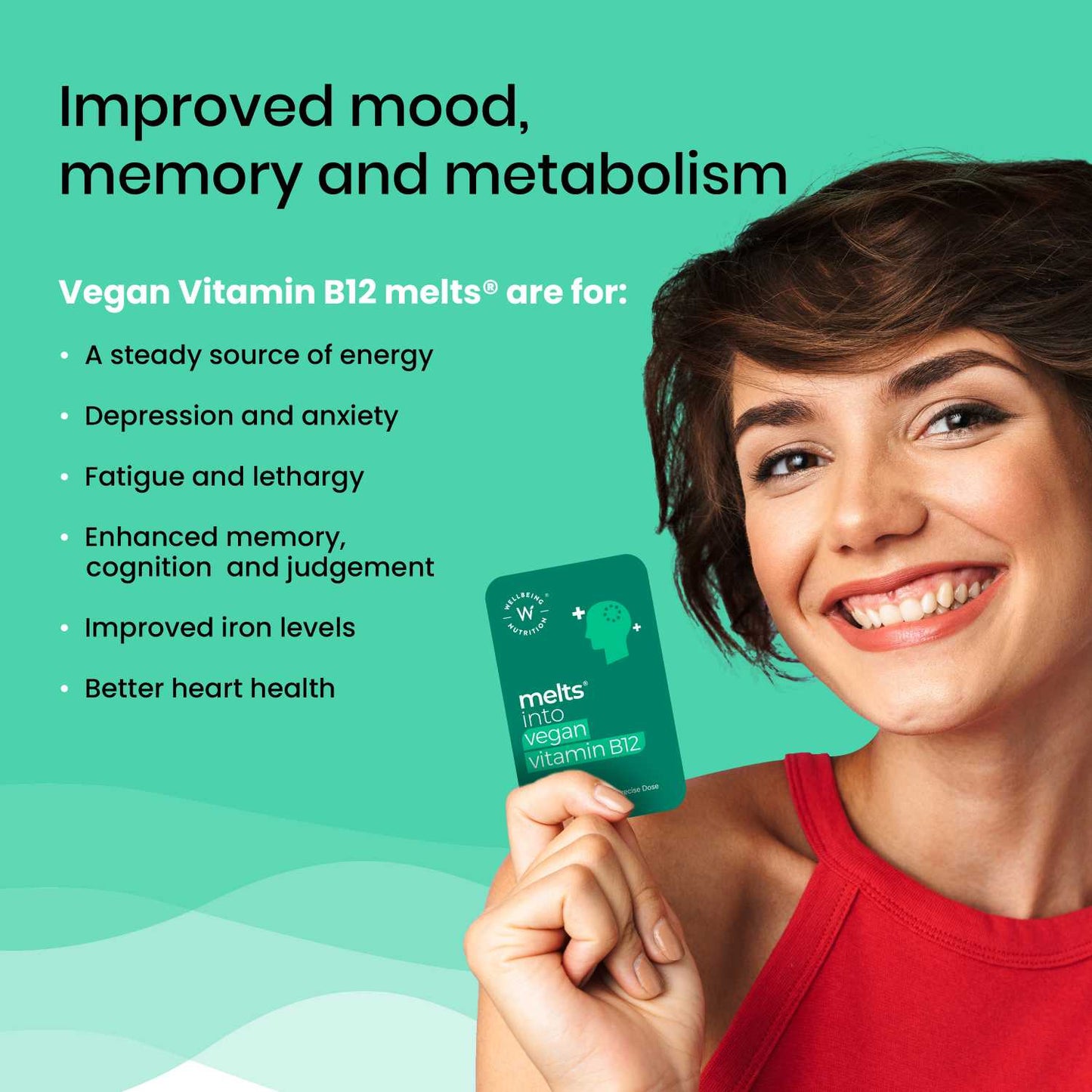 Wellbeing Nutrition Vegan B12 Melts | Energy & Brain Boost