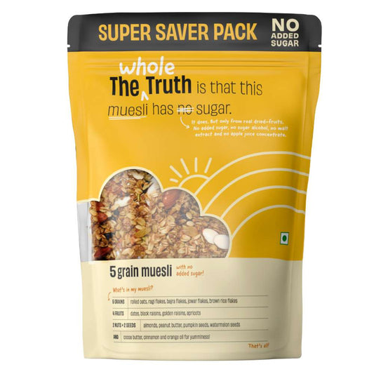 The Whole Truth 5 Grain Muesli | No Added Sugar, Nutritious