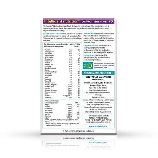 Wellwoman 70+ Multivitamins For Women Over Age 70 Years