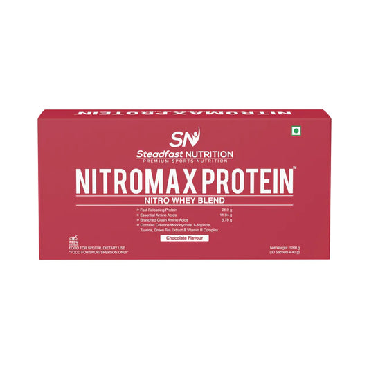 steadfast nutrition Nitromax Protein | Whey Protein with Creatine, Chocolate Flavour