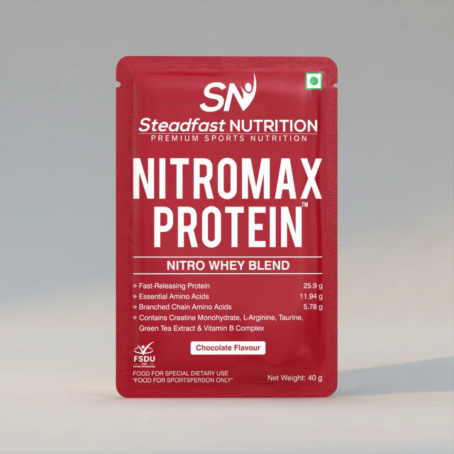 steadfast nutrition Nitromax Protein | Whey Protein with Creatine, Chocolate Flavour