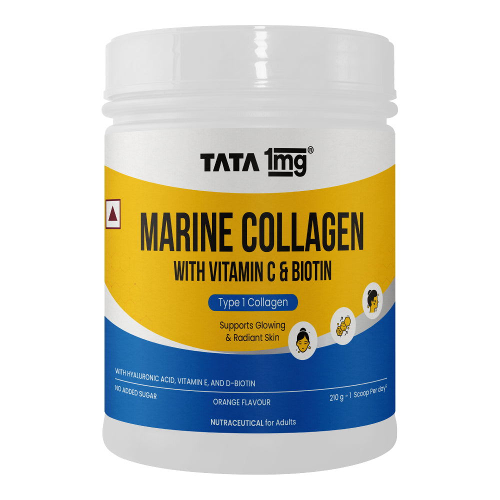 Tata 1mg Marine Collagen | Vitamin C & Biotin for Glow