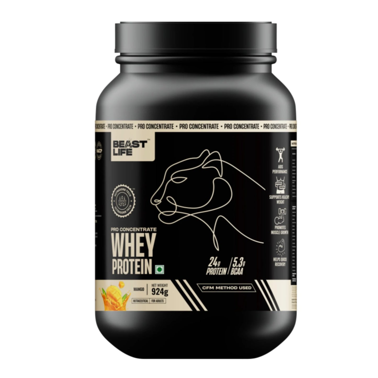 BeastLife Pro Concentrate Whey | 24g Protein & Ultrasorb Tech