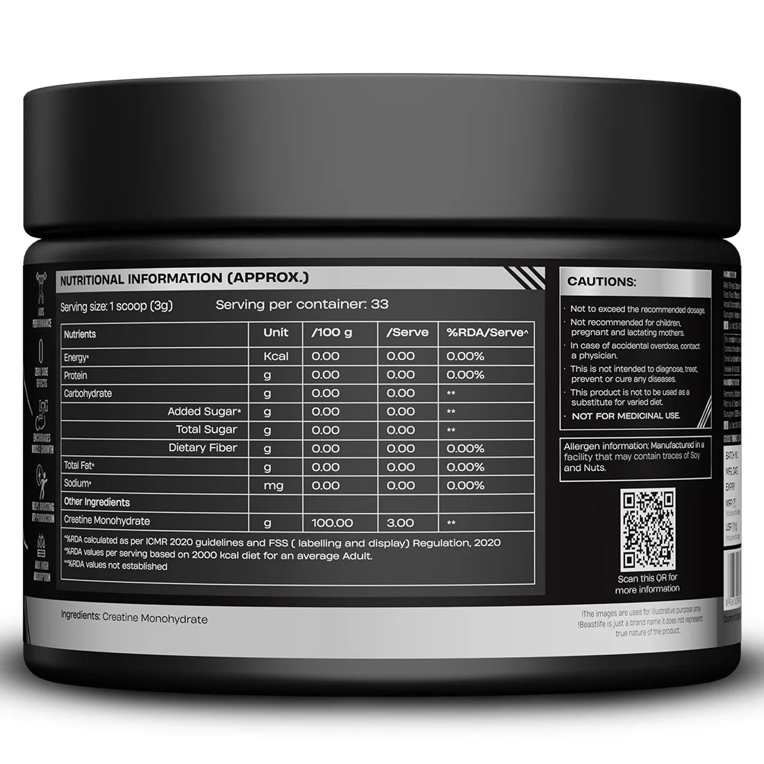 BeastLife Creatine Monohydrate | Strength & Muscle Growth