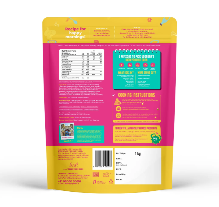 YogaBar 26g High Protein Oats Fruit & Nut