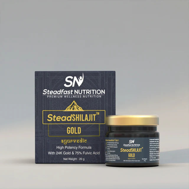 steadfast nutrition SteadShilajit Gold, Shilajit Gold 20g for Strength, Stamina and Power