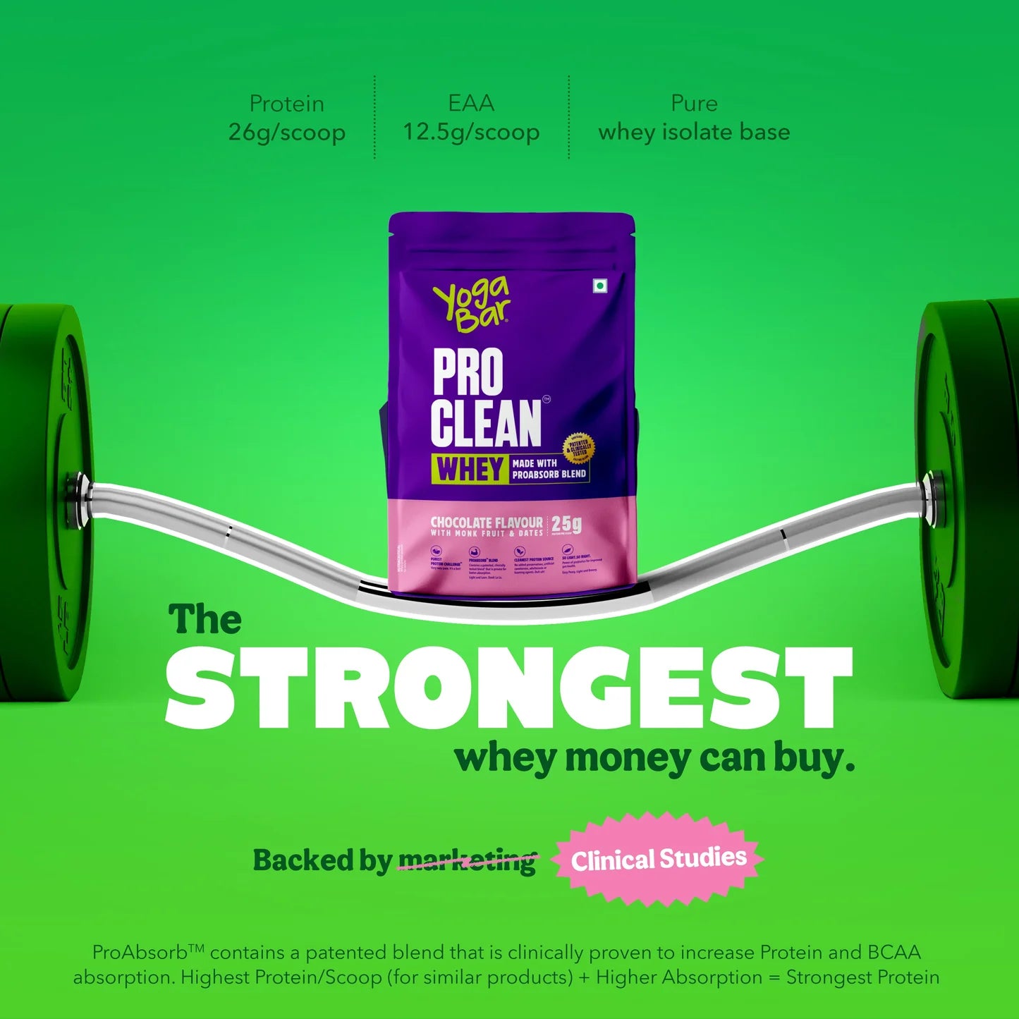 YogaBar ProClean Whey with Monk Fruit (Chocolate) 680g