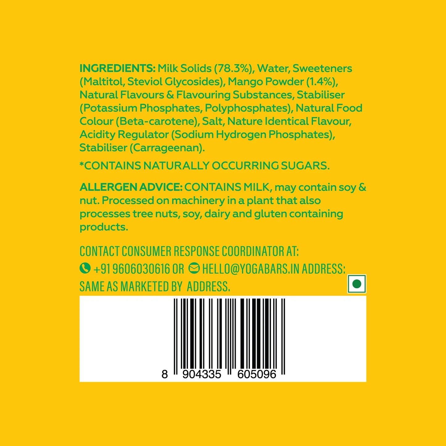 YogaBar 26g Protein Shake Mango Rizz - 250ml/bottle