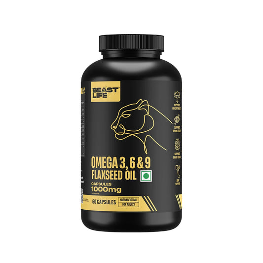 BeastLife Omega 3,6 & 9 Flax Seed Oil 1000mg Capsules