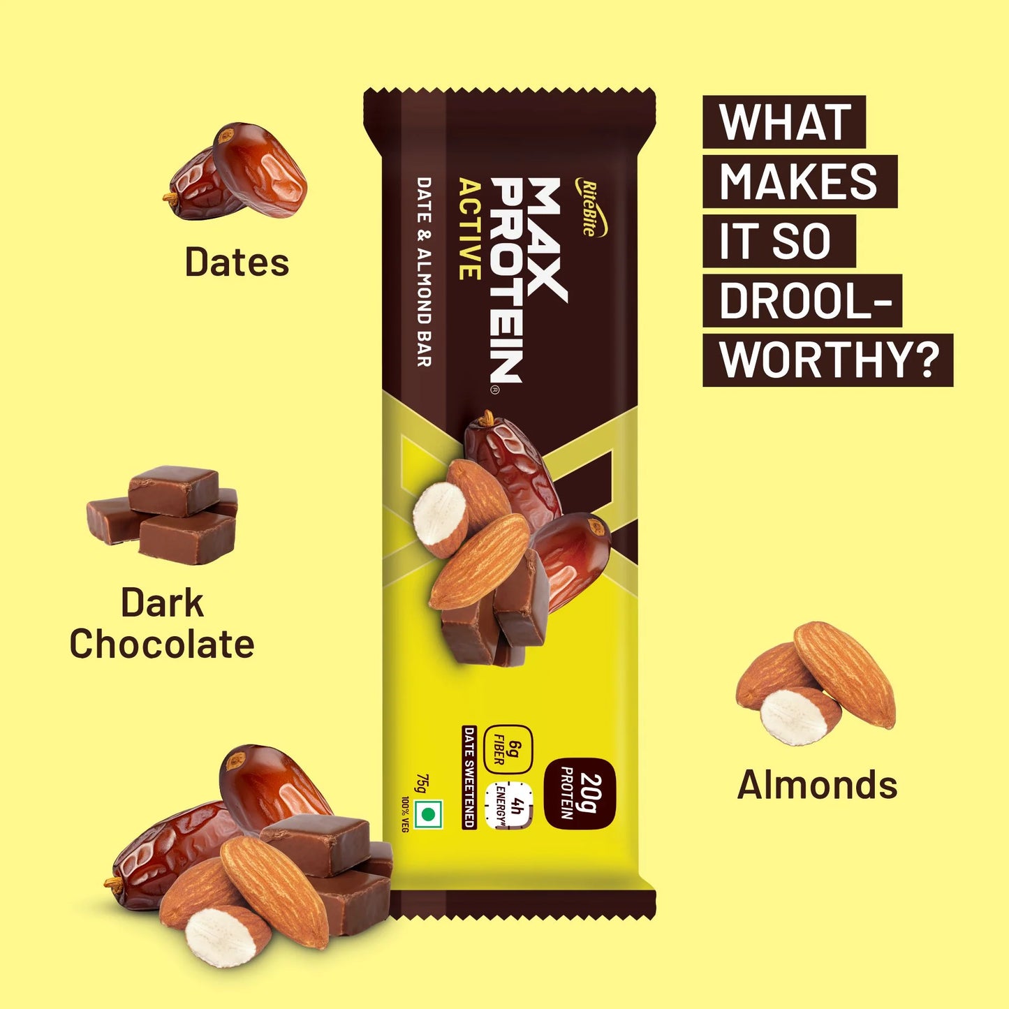 Max Protein Bar - Active Date & Almond