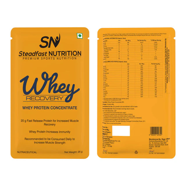 steadfast nutrition Unflavoured Whey Protein Concentrate 80%, with 20g Protein