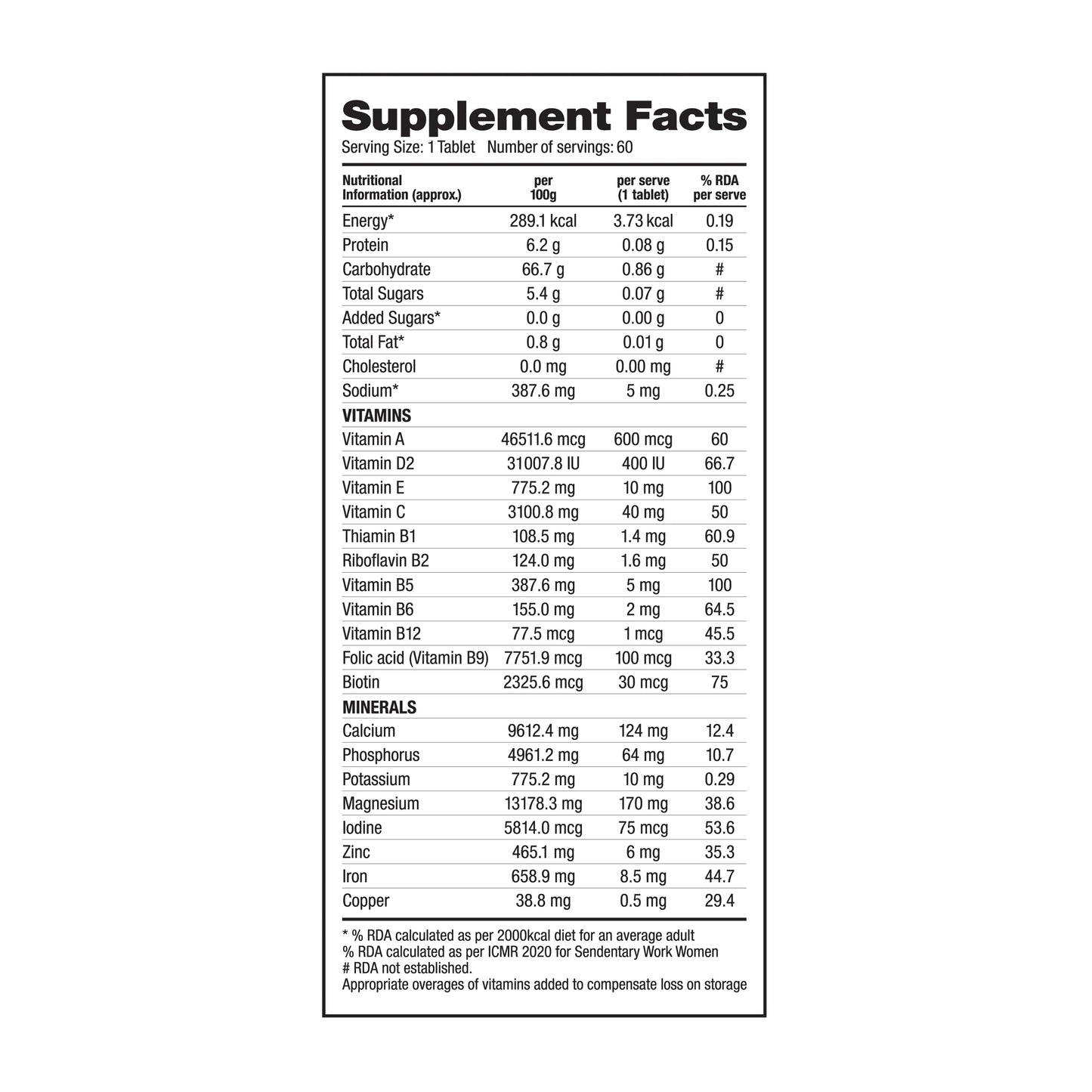 Labrada daily vitamin – 60 tablets – health & immunity booster