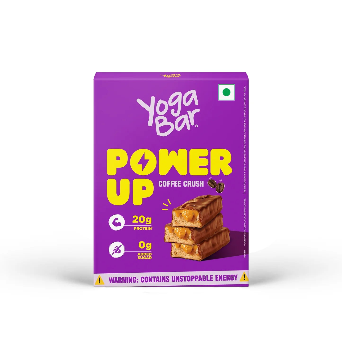 YogaBar Power Up Coffee Crush 20g Protein Bars - Pack of 5 350g