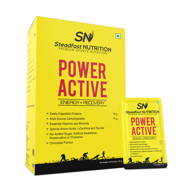 steadfast nutrition Power Active | Easy to Digest Whey Protein with Multi-Source Carbohydrates