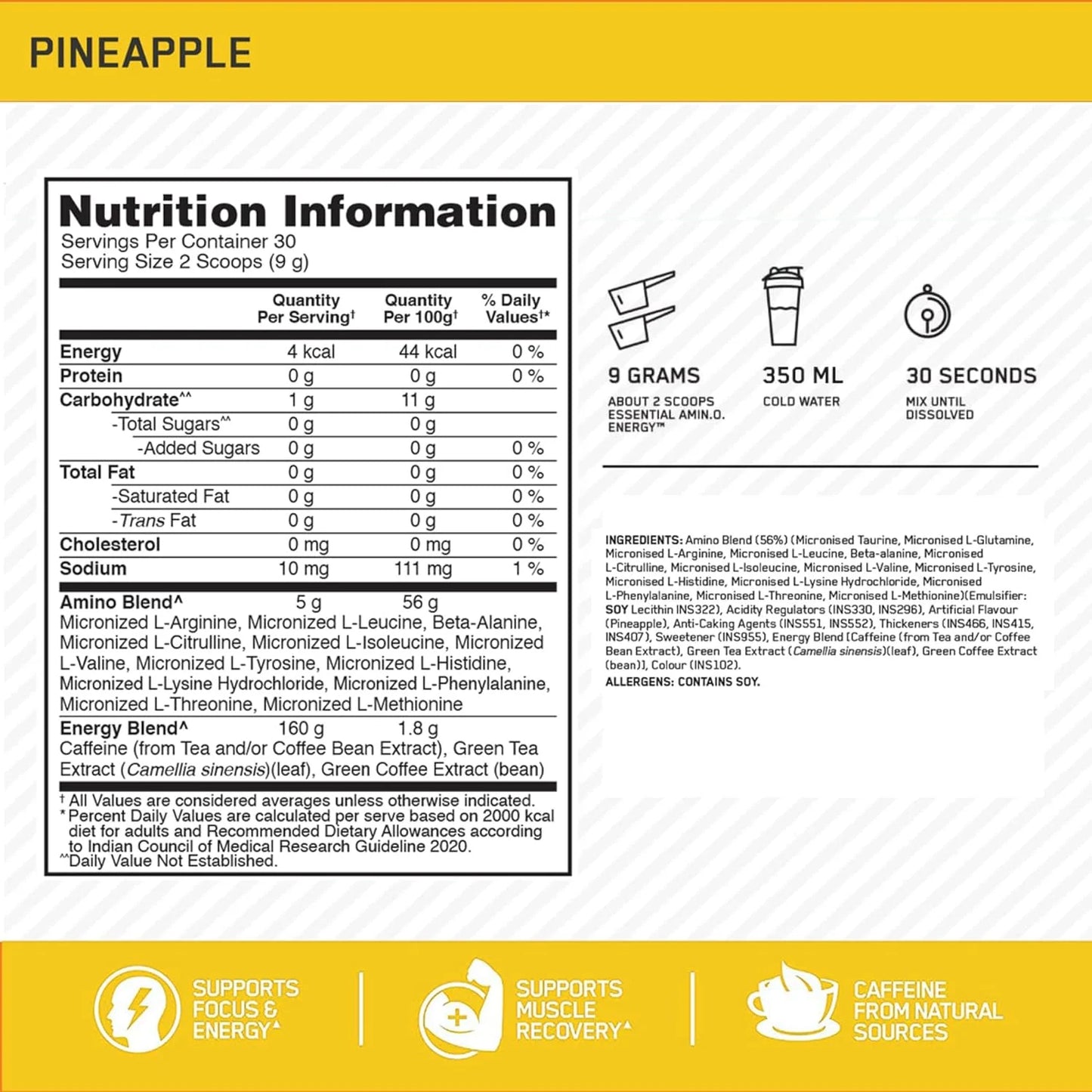 Optimum Nutrition Amino Energy – Energy & Muscle Recovery