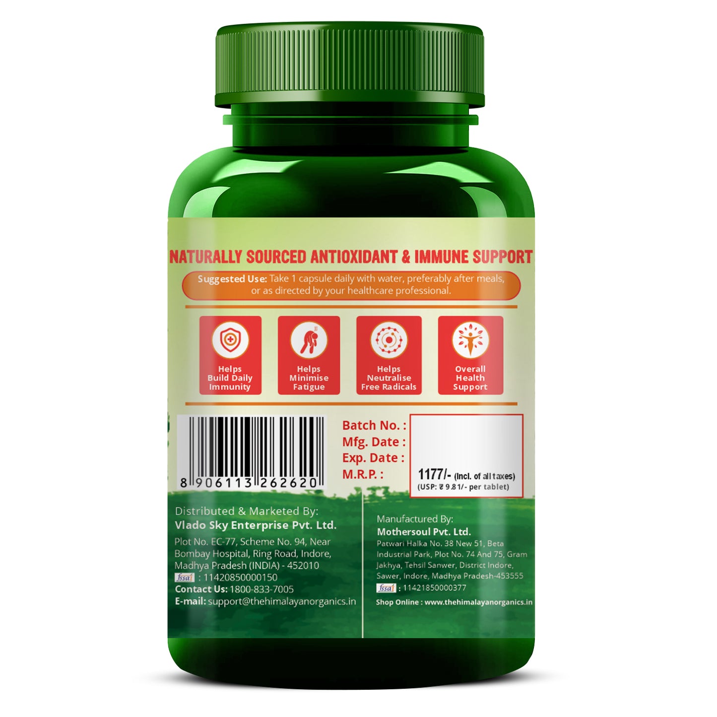 Vlado’s Himalayan Organics Zinc + Vitamin C | Immunity Boost