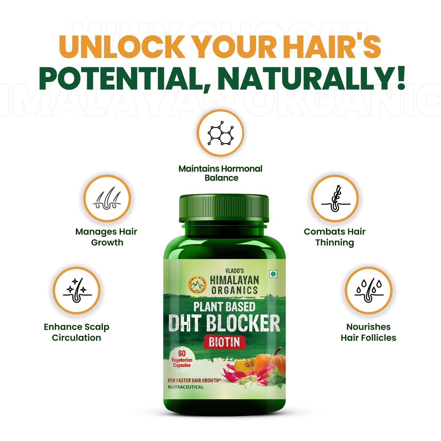Vlado’s Himalayan Organics Plant-Based DHT Blocker | Nettle