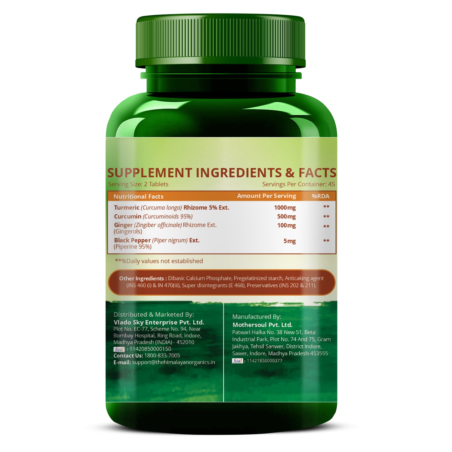 Curcumin 1500mg with Bioperine | Vlado’s Organics