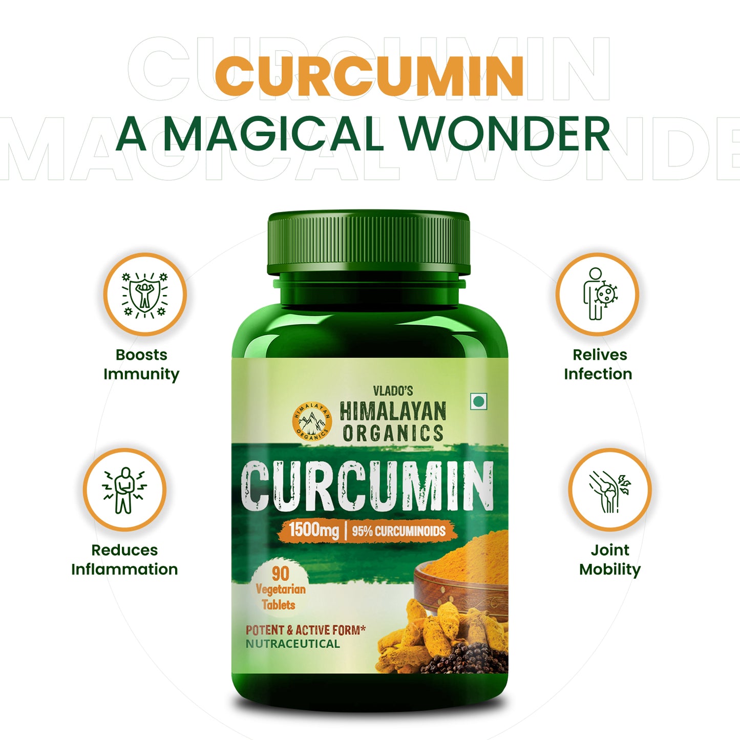 Curcumin 1500mg with Bioperine | Vlado’s Organics
