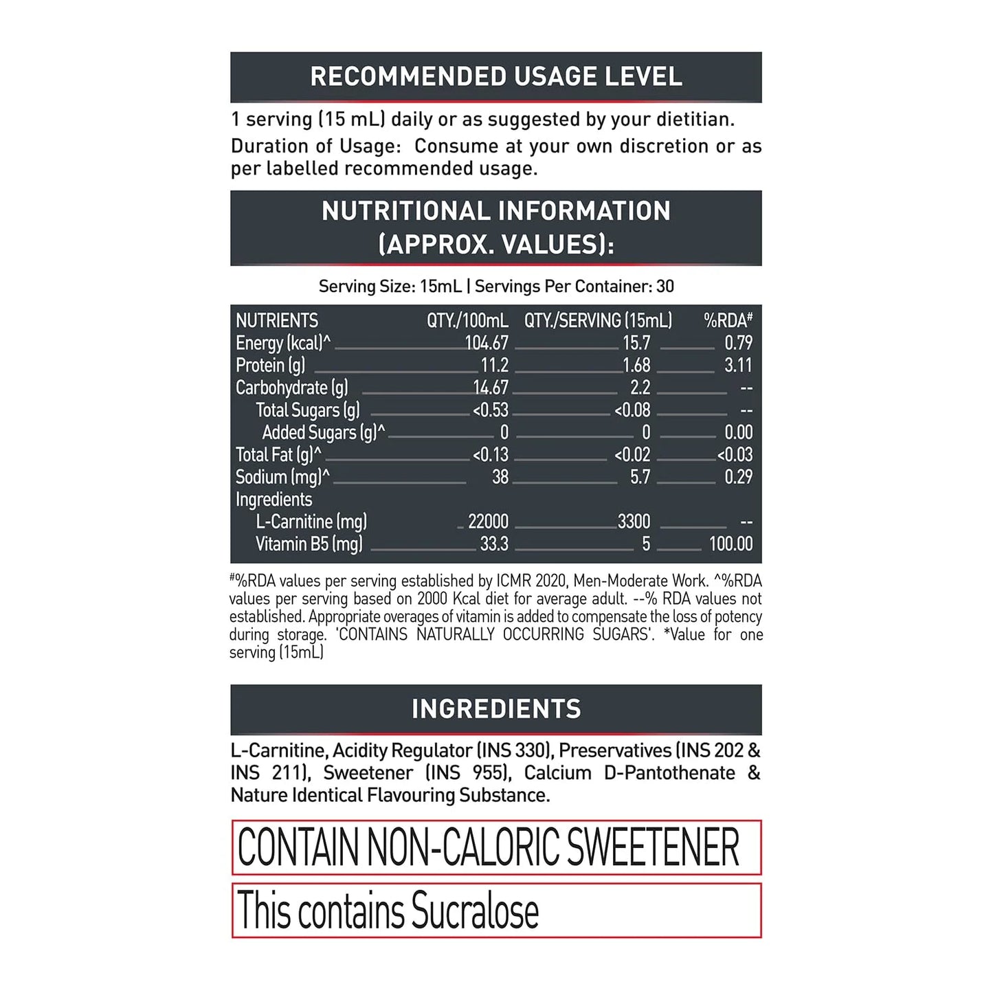 MuscleBlaze Liquid L-Carnitine Pro | Triple Strength 3300mg
