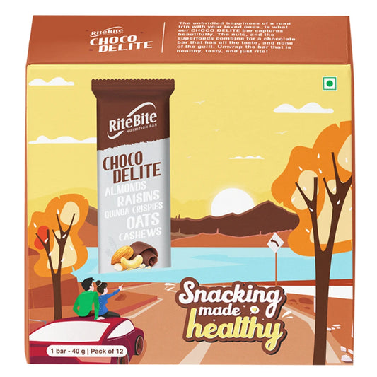 RiteBite Nutrition Choco Delite Bar | Protein & Fiber Snack