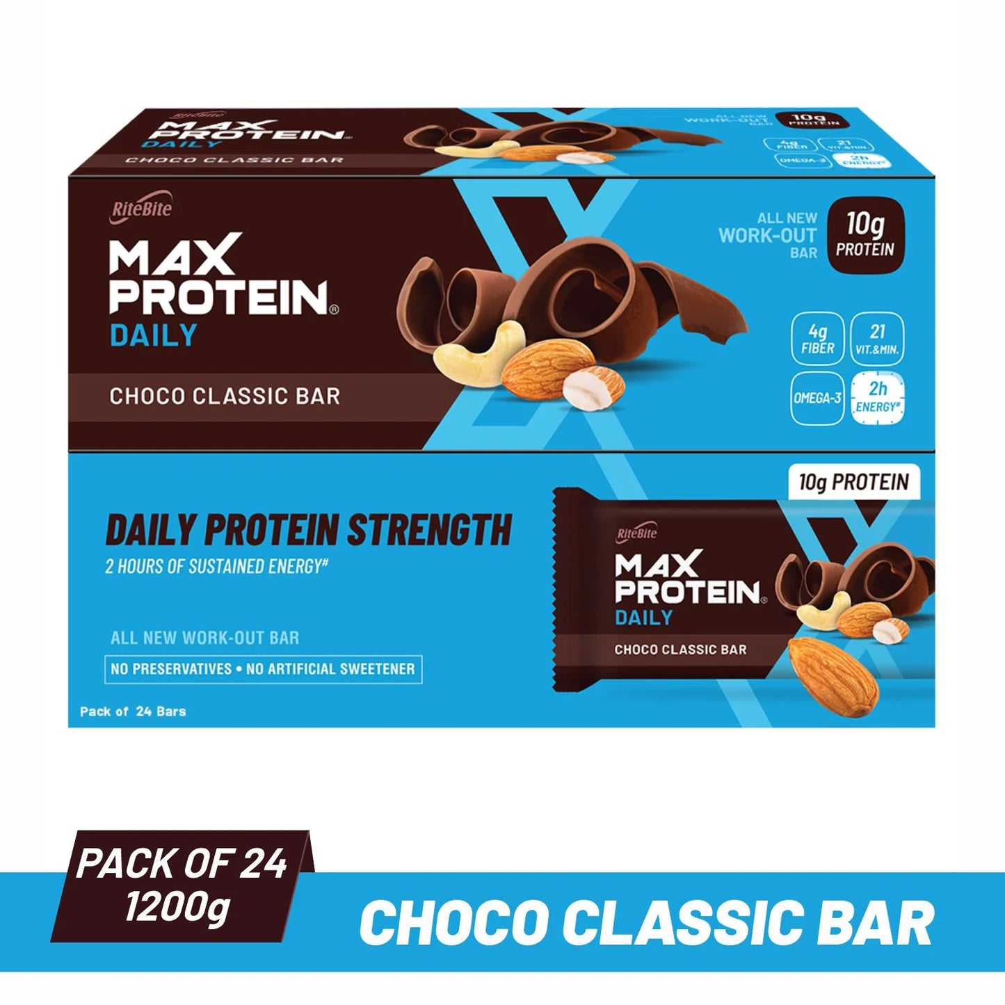 Ritebite Max Protein Choco Classic | Daily 10g Protein Bar