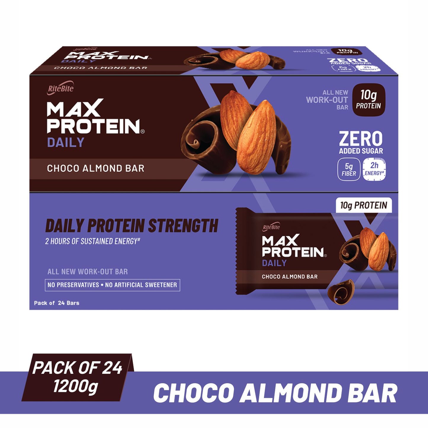 Ritebite Max Protein Choco Almond | Daily 10g Protein Bar