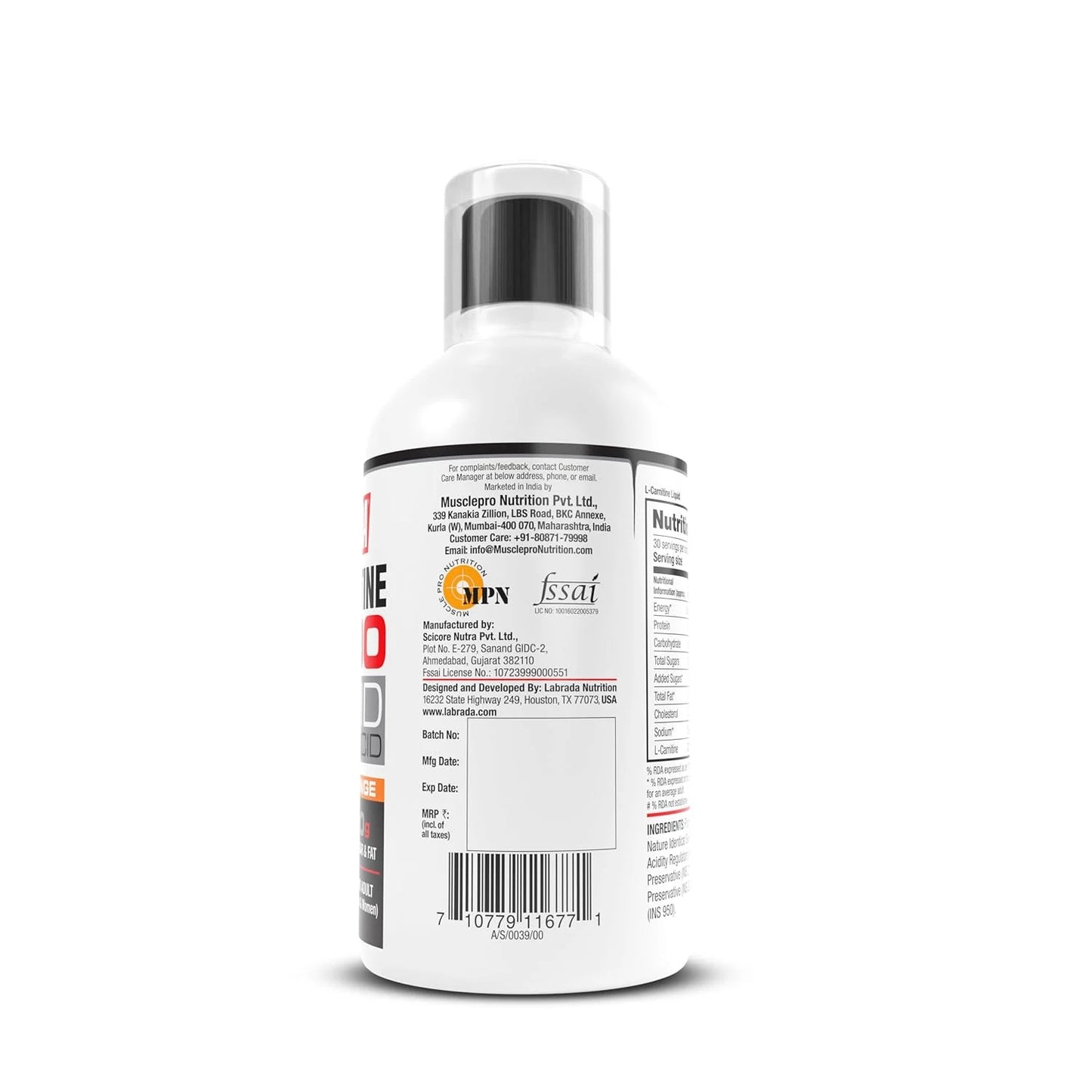 Labrada L-Carnitine Liquid 3000mg | Double Strength Formula