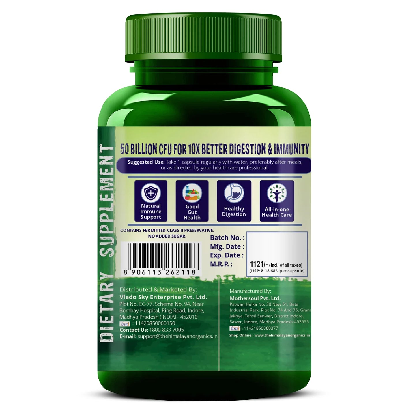 Vlado’s Himalayan Organics Probiotics | 50B CFU & Prebiotics