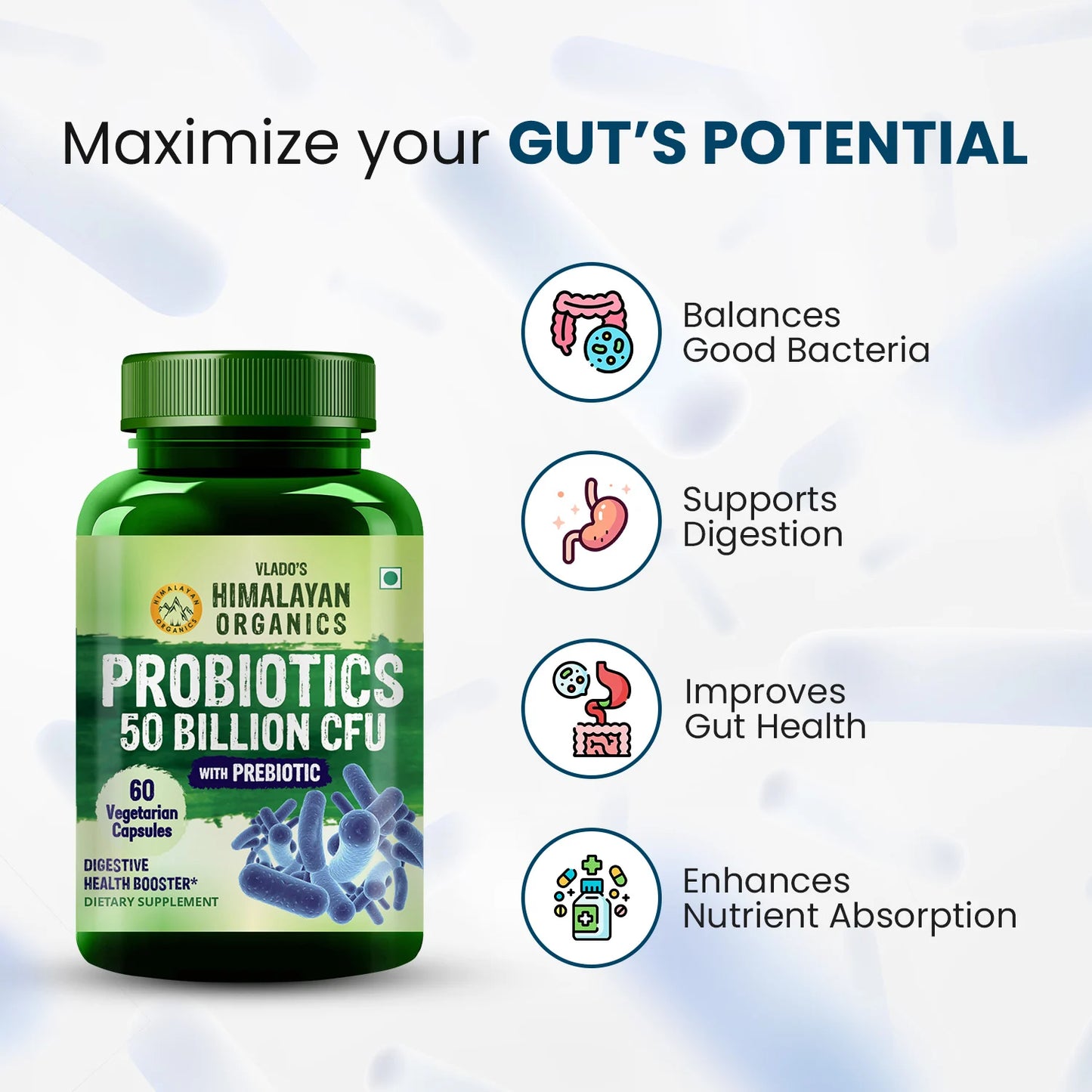 Vlado’s Himalayan Organics Probiotics | 50B CFU & Prebiotics