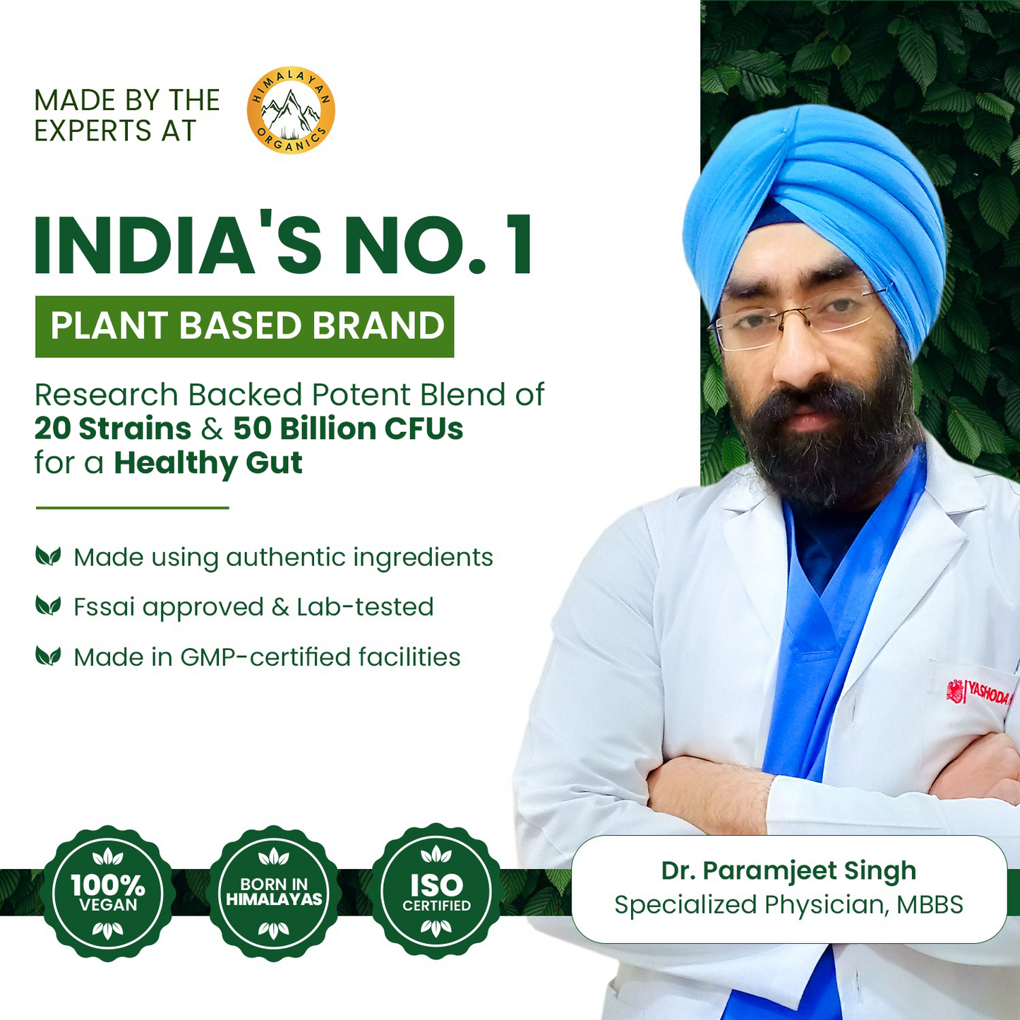 Vlado’s Himalayan Organics Probiotics | 50B CFU & Prebiotics