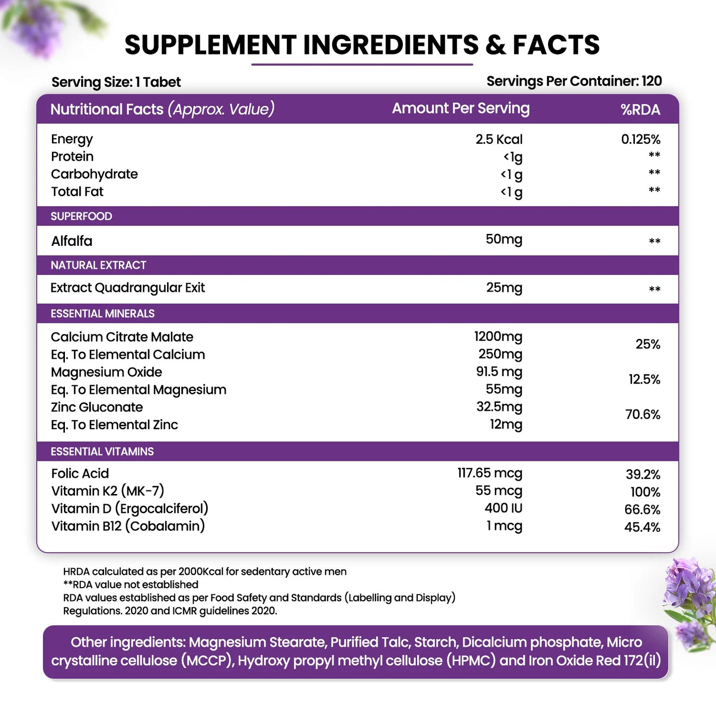 Vlado’s Himalayan Organics Alfalfa Calcium Supplement