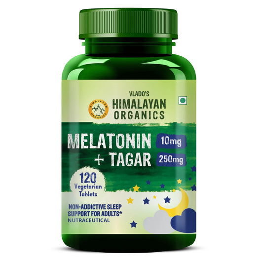 Vlado’s Himalayan Organics Melatonin 10mg + Tagar 250mg - Potent Sleep Aid Formula